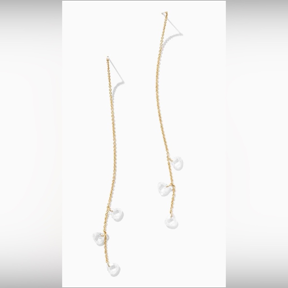 Stella & Dot Gold Dripping in Diamonds Earrings